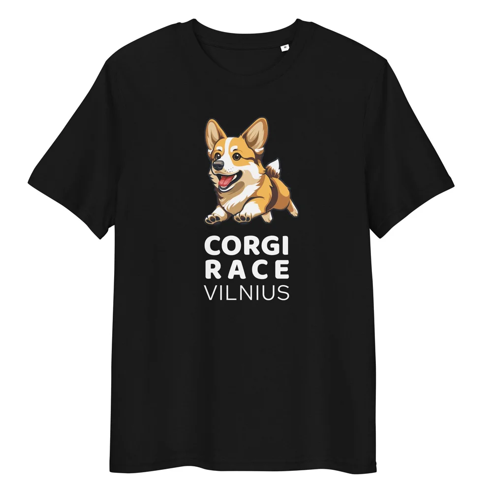 Organic Cotton T-shirt / Corgi Race Vilnius