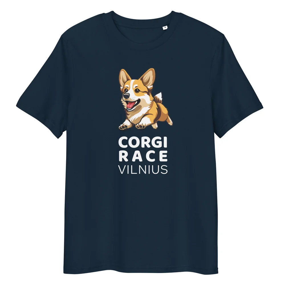 Ekologiškos medvilnės marškinėliai / Corgi Race Vilnius