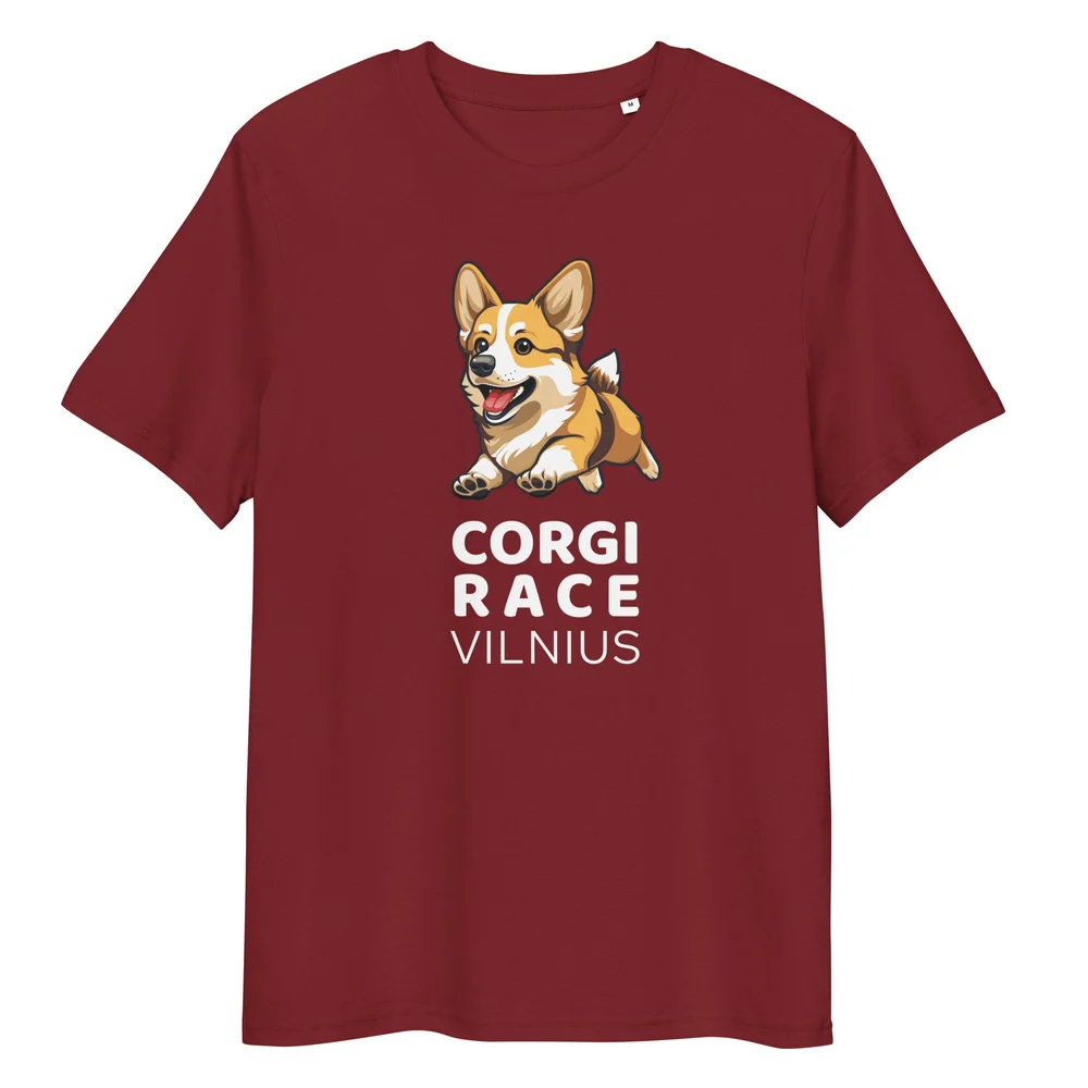 Ekologiškos medvilnės marškinėliai / Corgi Race Vilnius