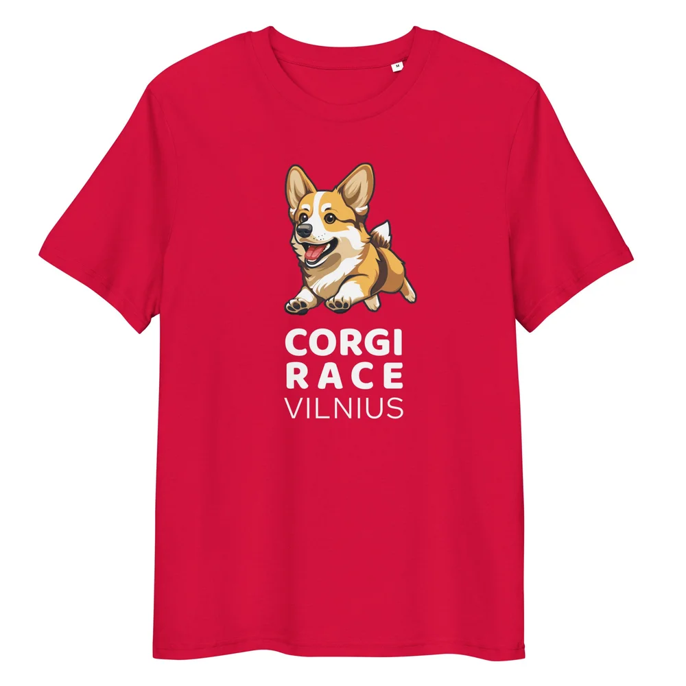 Ekologiškos medvilnės marškinėliai / Corgi Race Vilnius