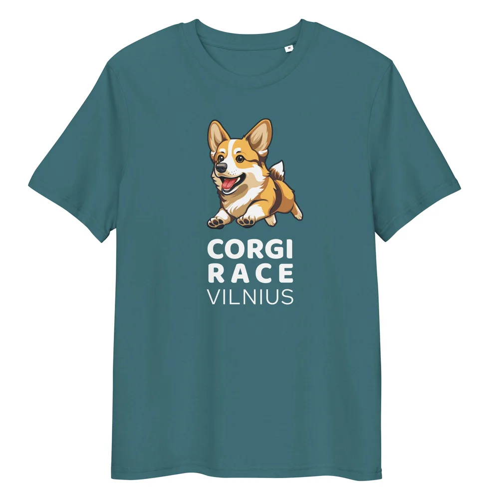Ekologiškos medvilnės marškinėliai / Corgi Race Vilnius