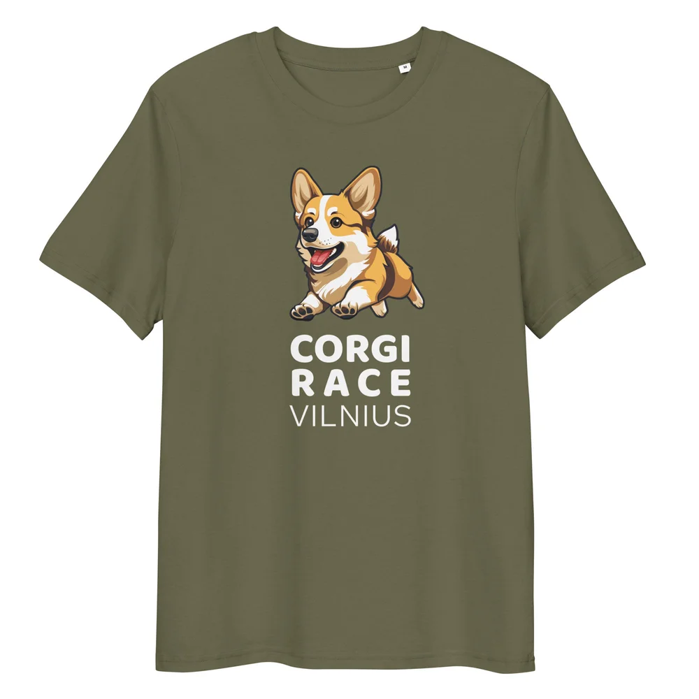 Ekologiškos medvilnės marškinėliai / Corgi Race Vilnius