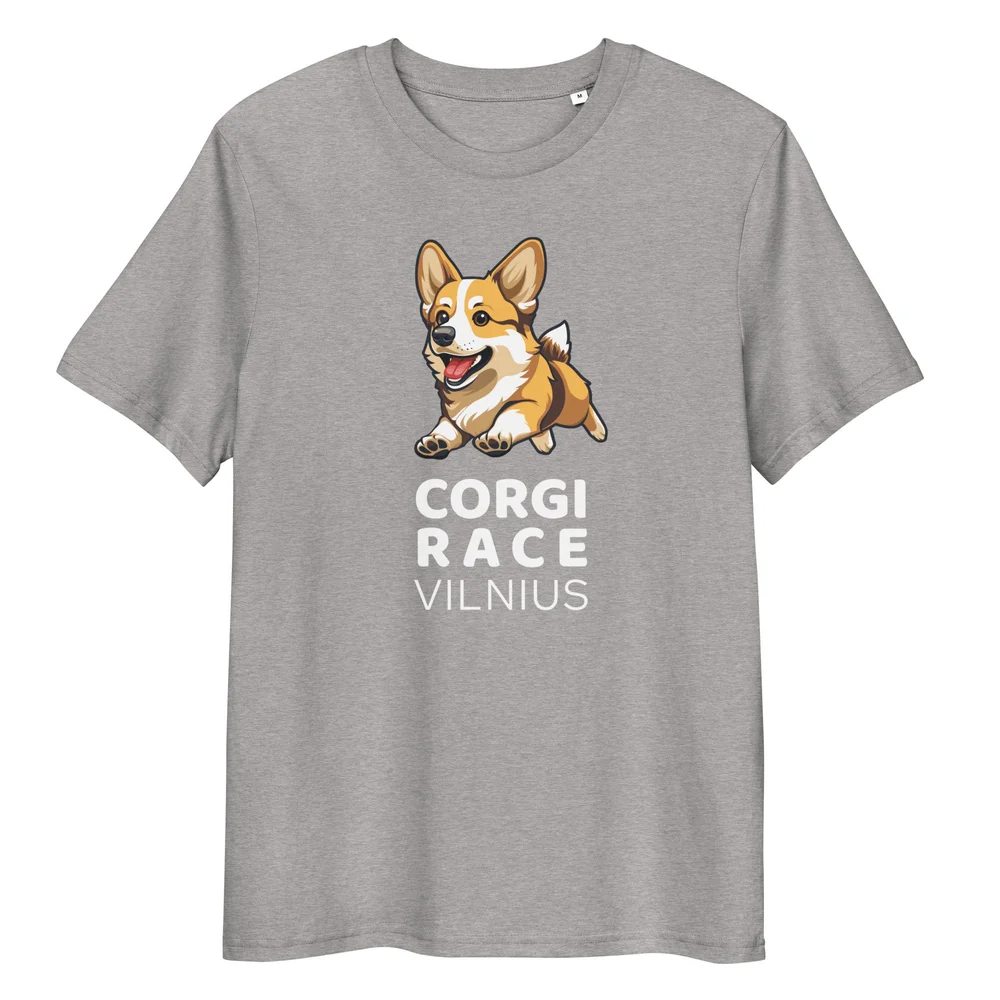 Ekologiškos medvilnės marškinėliai / Corgi Race Vilnius