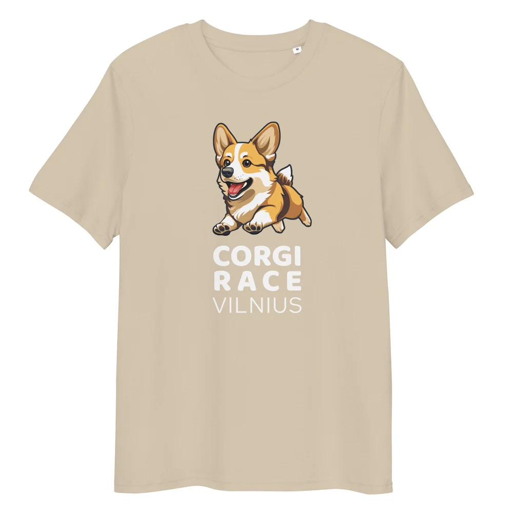 Ekologiškos medvilnės marškinėliai / Corgi Race Vilnius