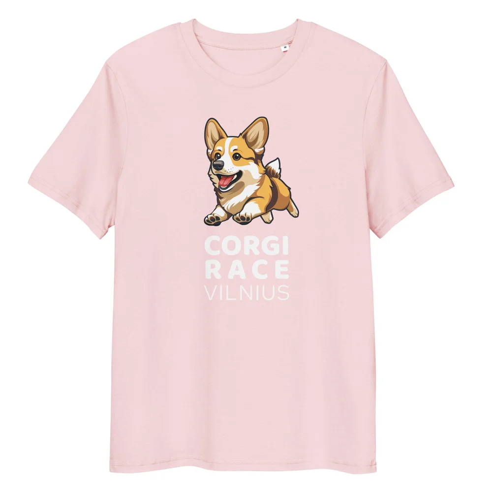 Ekologiškos medvilnės marškinėliai / Corgi Race Vilnius